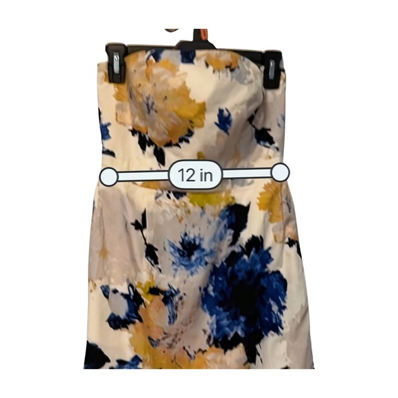(4) J CREW Artistic Flower Strapless Multi-colored Midi Dress - Picture 8 of 11